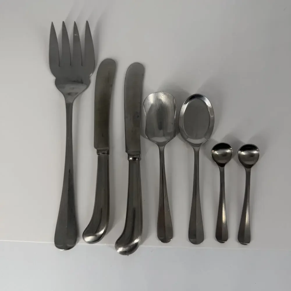 7X Serving Cooper Bros QUEEN ANNE Stainless England Fork Bonbon Sugars Spoons
